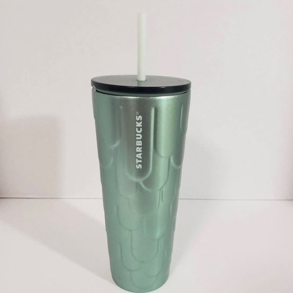 Starbucks Other - Starbucks Mermaid Scales Glittery Green texture metal 24oz tumbler. New